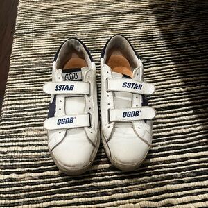 Golden Goose White and Navy Sneakers